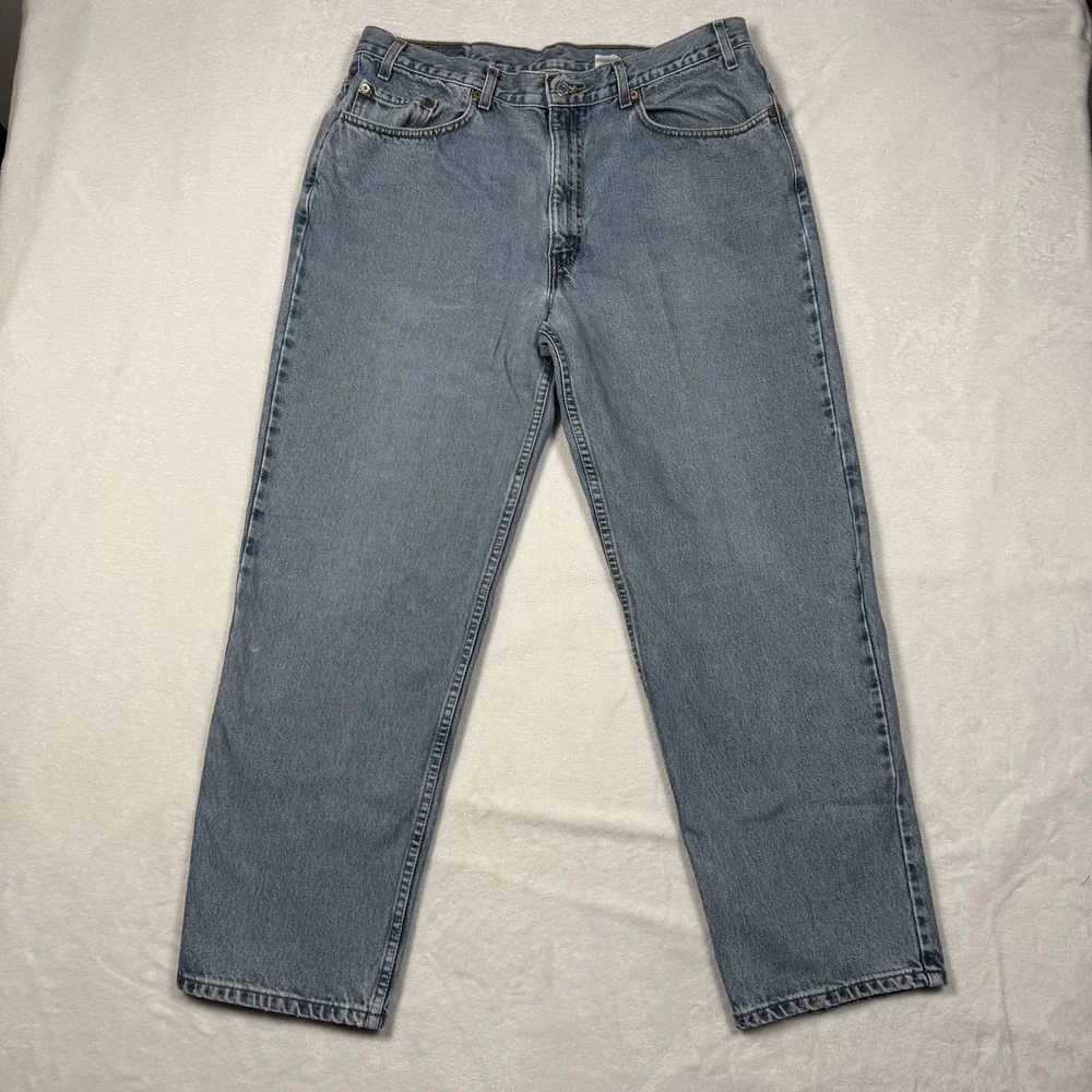 Vintage Levis 550 Jeans Mens 38x30 Blue Relaxed Fit Denim Light‎ Wash 90s